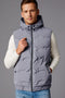 Men Branded Bomber Jacket Sleeveless - Grey