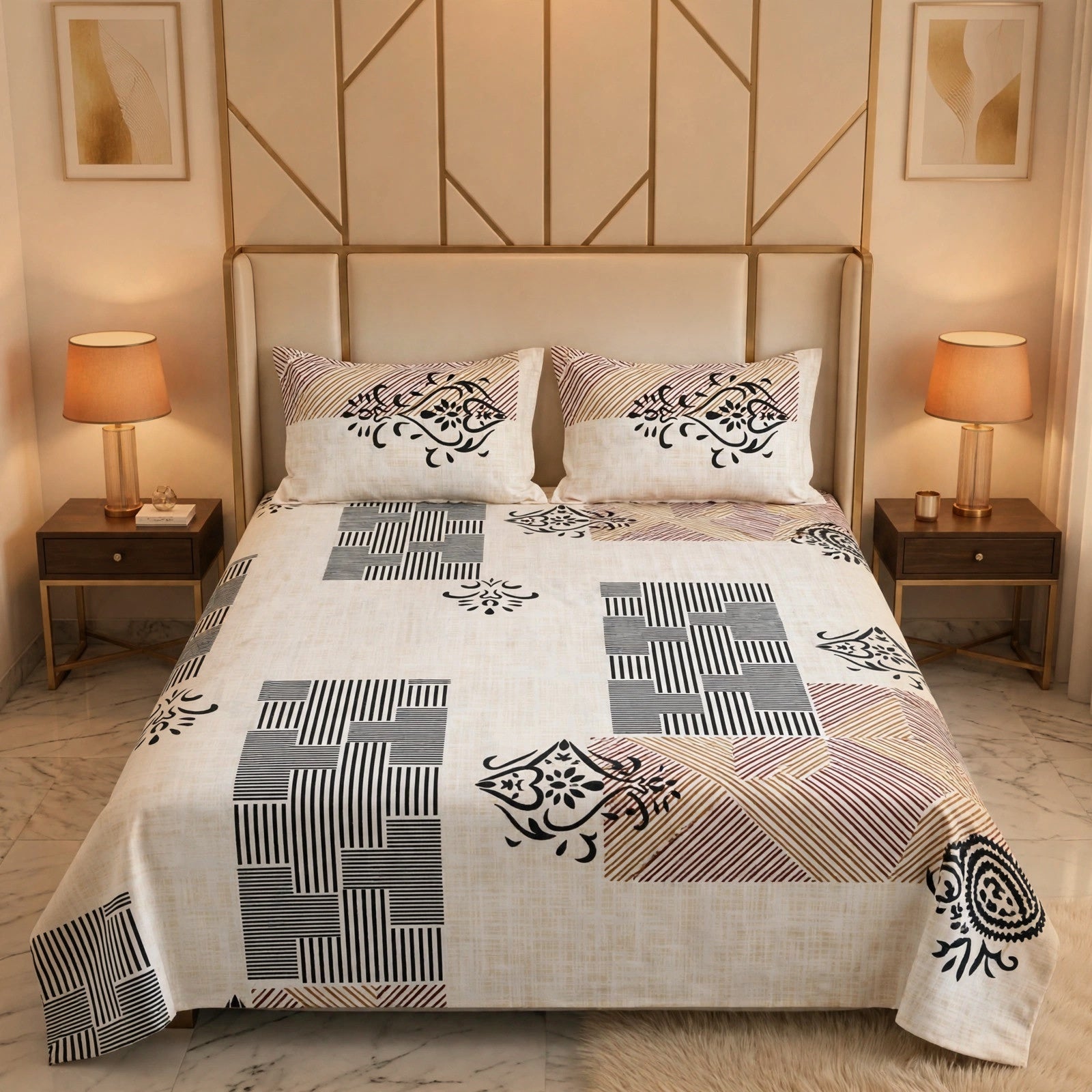 Knotco Printed Cotton Rich Bedsheet Set TC-150