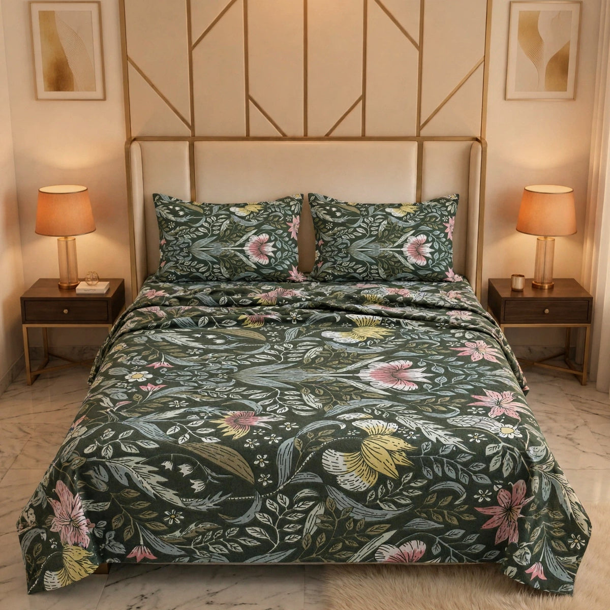 Knotco Printed Cotton Rich Bedsheet Set TC-150