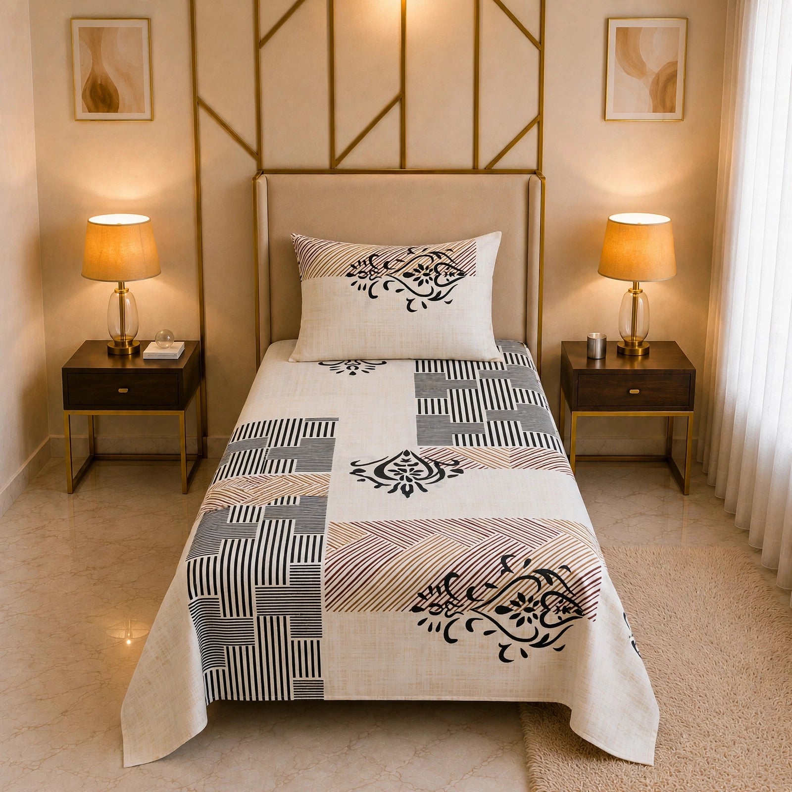 Knotco Printed Cotton Rich Bedsheet Set TC-150