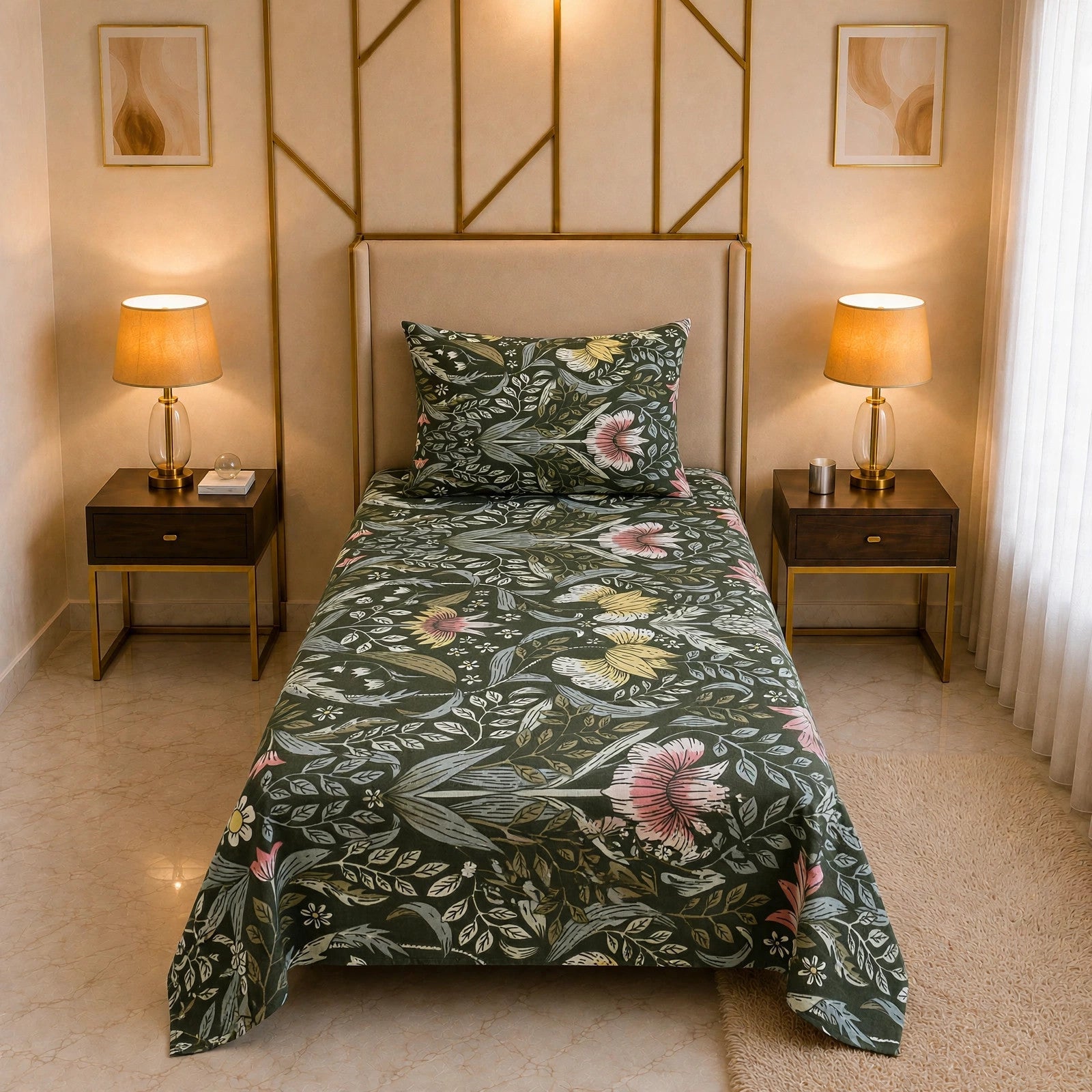Knotco Printed Cotton Rich Bedsheet Set TC-150