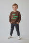 Boys Front Printed Sweatshirt BSS23-01 - Brown