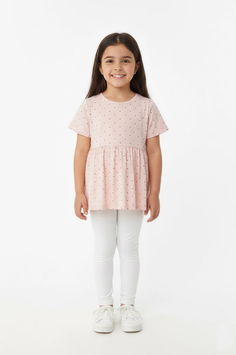 Girls Branded Graphic Frock - Pink