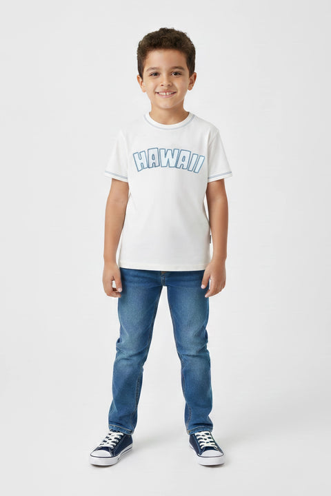 Boys Branded Graphic T-Shirt - White