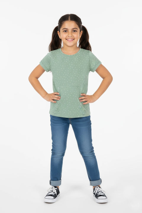Girls Branded Graphic T-Shirt - Green