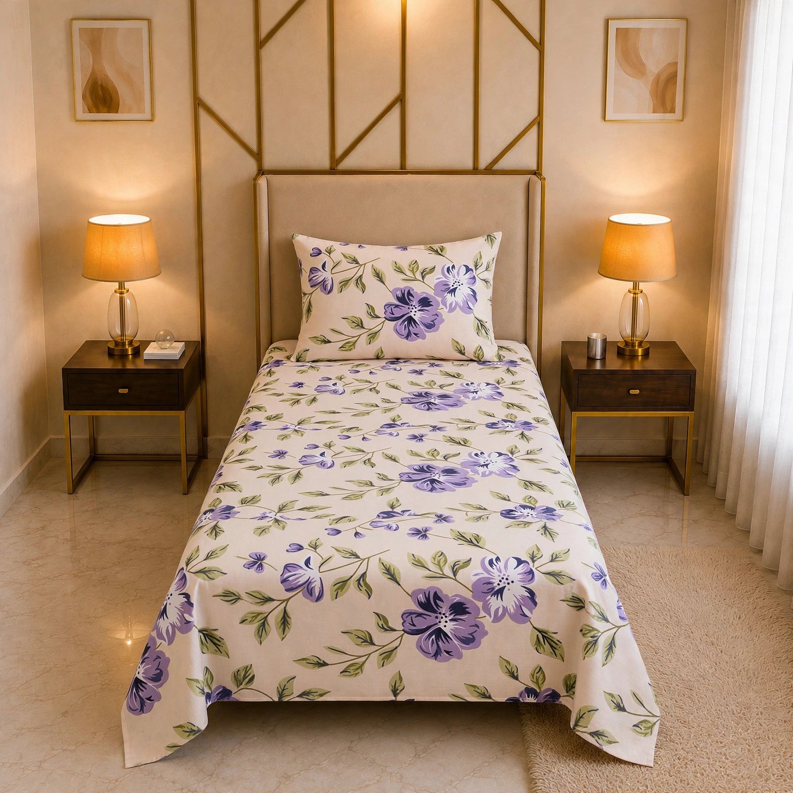 Knotco Printed Cotton Rich Bedsheet Set TC-150