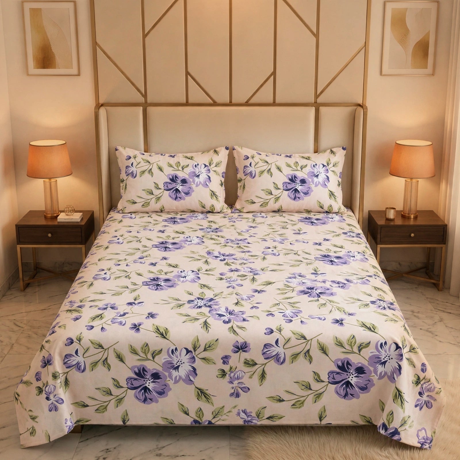 Knotco Printed Cotton Rich Bedsheet Set TC-150