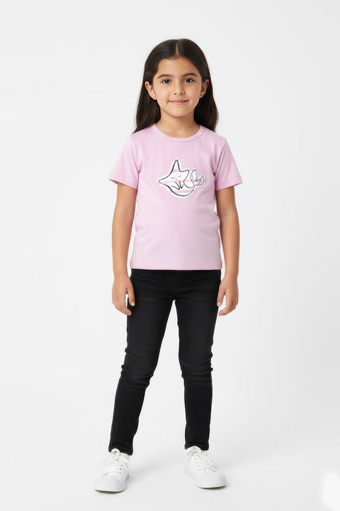 Girls Branded Graphic T-Shirt - Purple