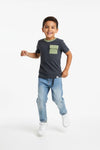 Boys Branded basic T-Shirt - Grey & Green