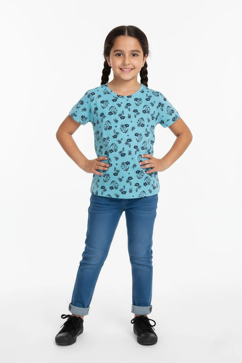 Girls Branded Graphic T-Shirt - Blue