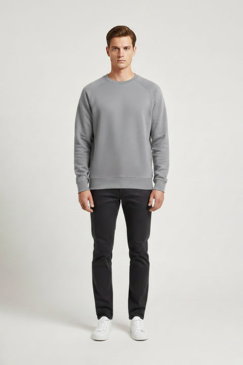 Men Branded Basic Sweatshirt - Heather Grey