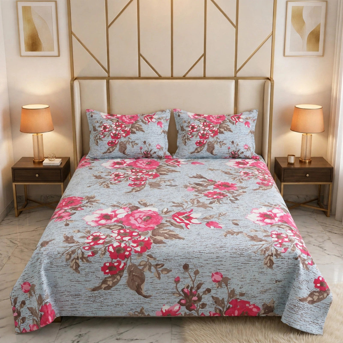 Knotco Printed Cotton Rich Bedsheet Set TC-150
