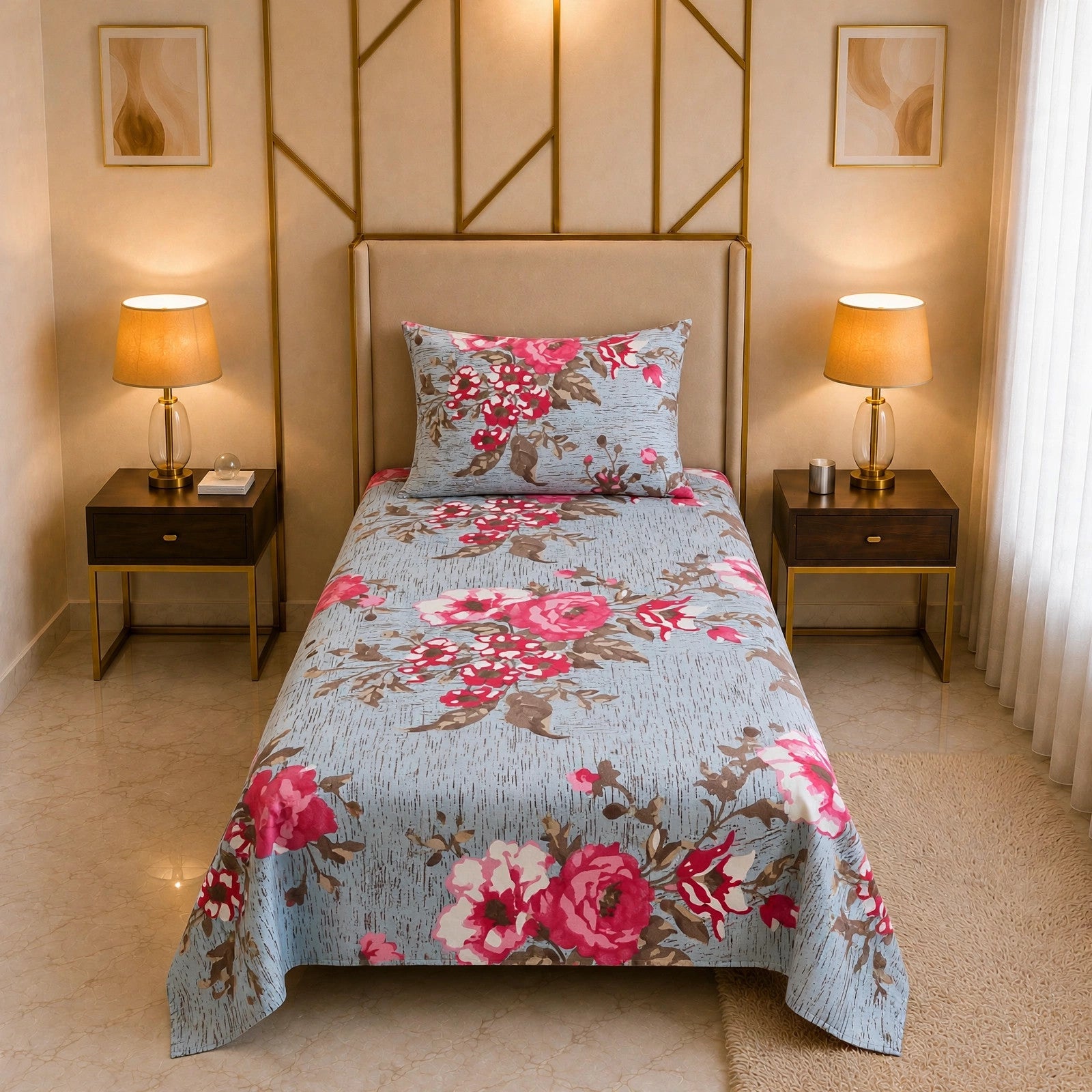 Knotco Printed Cotton Rich Bedsheet Set TC-150