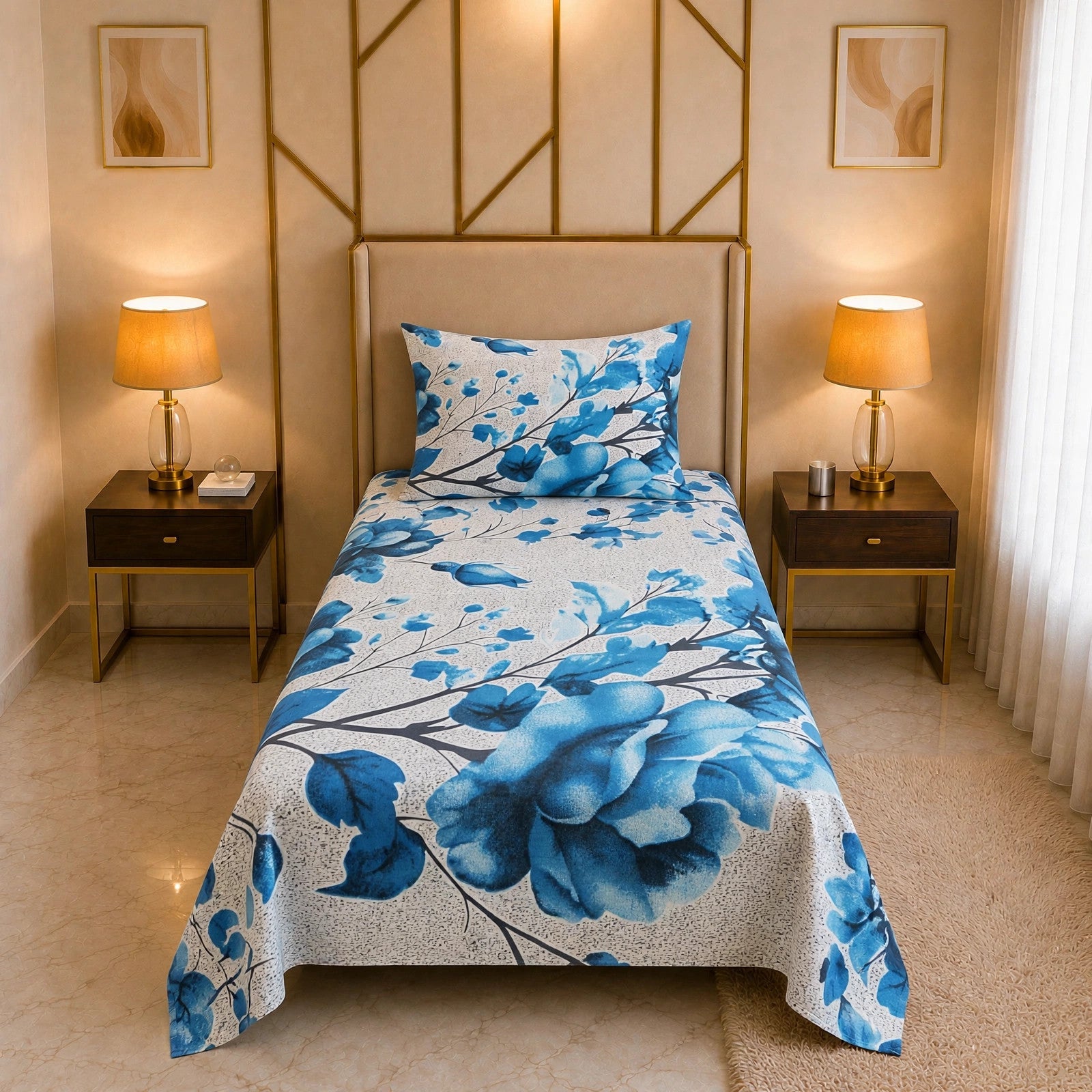 Knotco Printed Cotton Rich Bedsheet Set TC-150