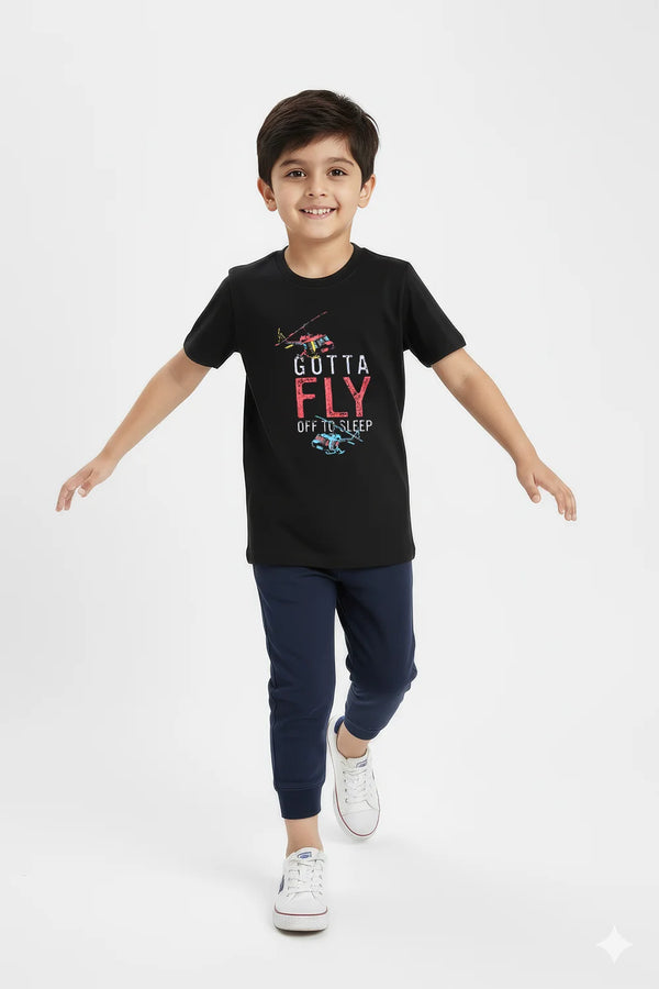 Boys Branded Graphic T-Shirt - Black