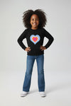Girls Embellish Graphic Sweatshirt GS-10 - Black