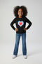 Girls Embellish Graphic Sweatshirt GS-10 - Black