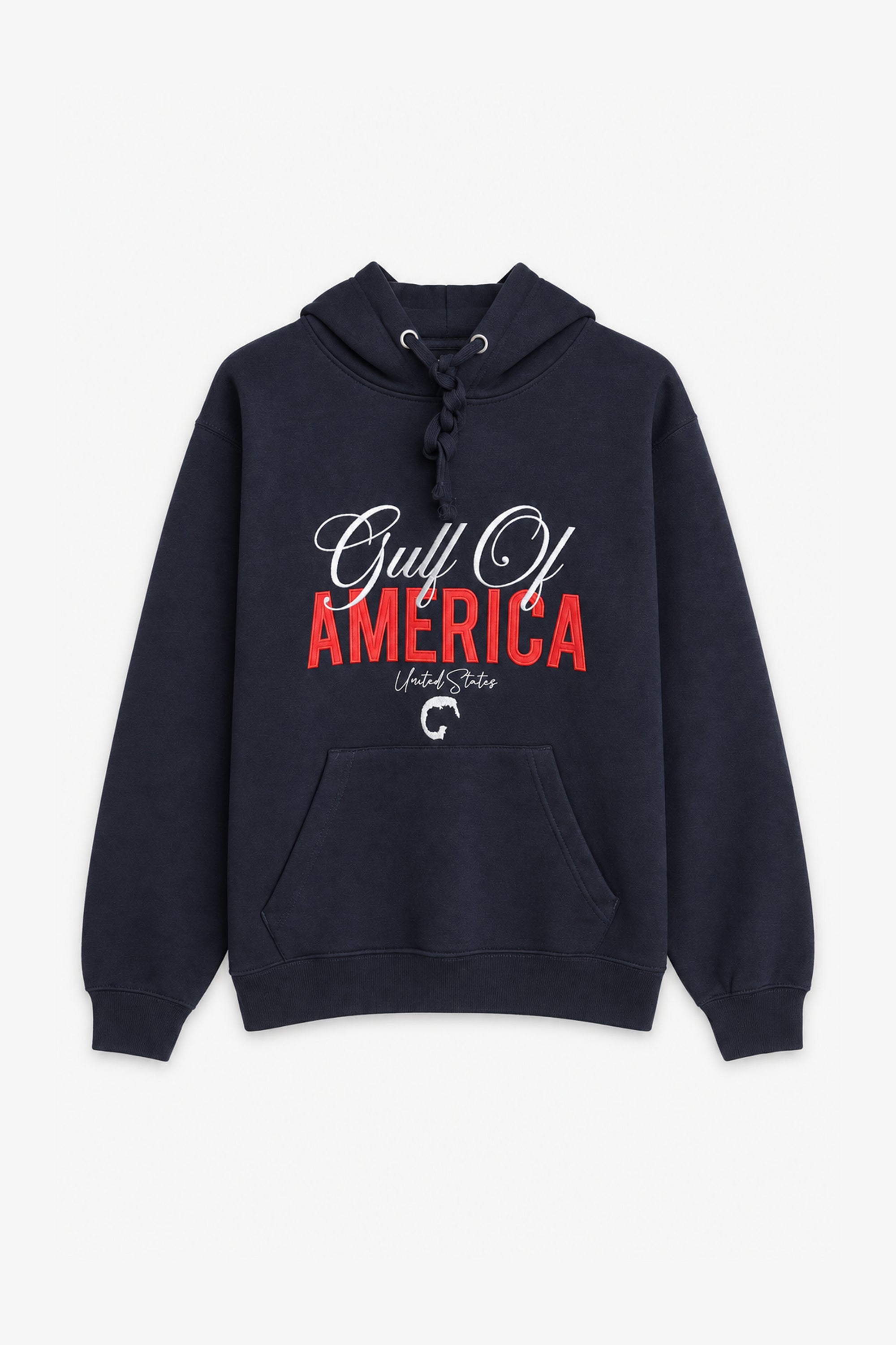 Men Branded Graphic Pullover Hoodie - Navy
