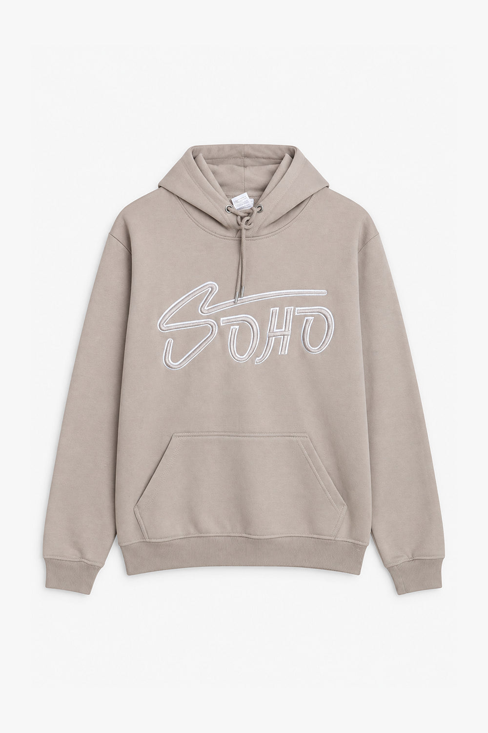 Men Branded EMB Pullover Hoodie - Fawn