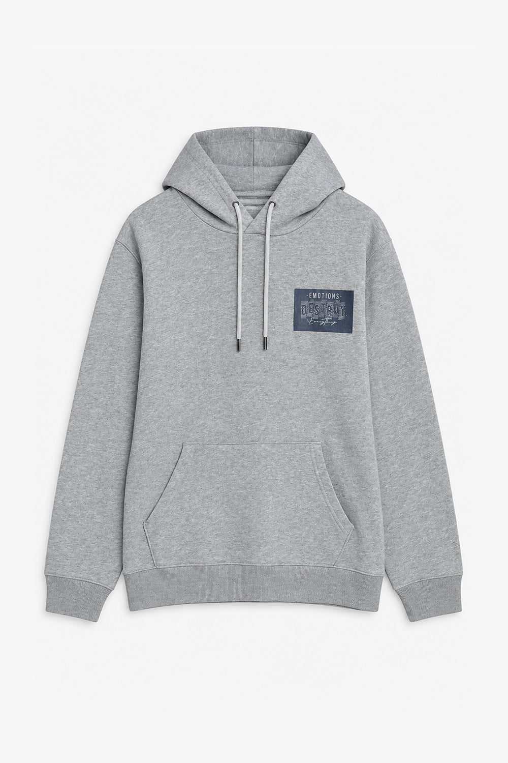 Men Branded Graphic Pullover Hoodie - Grey