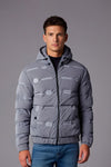 Men Branded Bomber Jacket - Grey