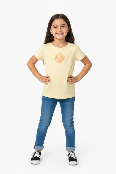 Girls Branded Graphic T-Shirt - Yellow