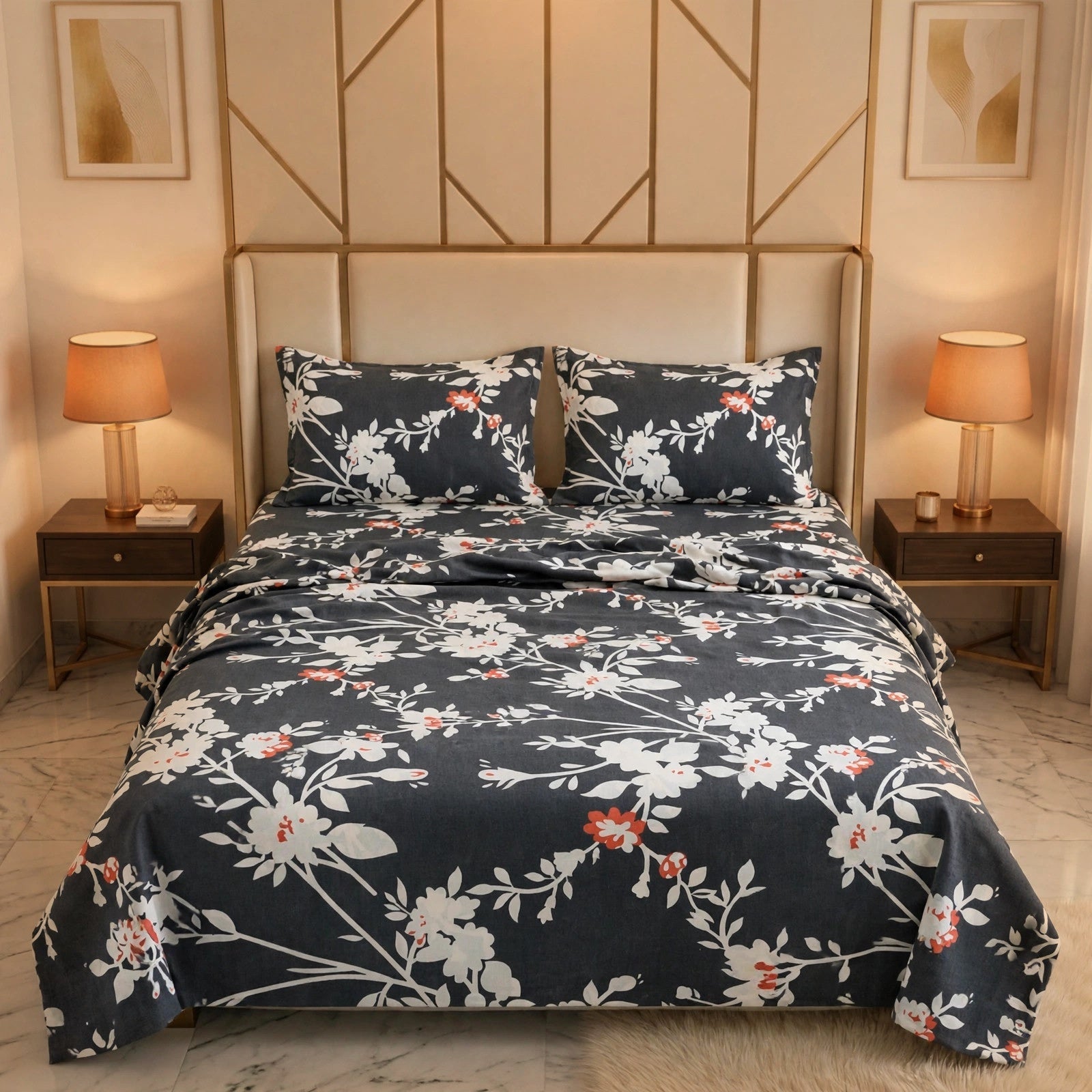 Knotco Printed Cotton Rich Bedsheet Set TC-150