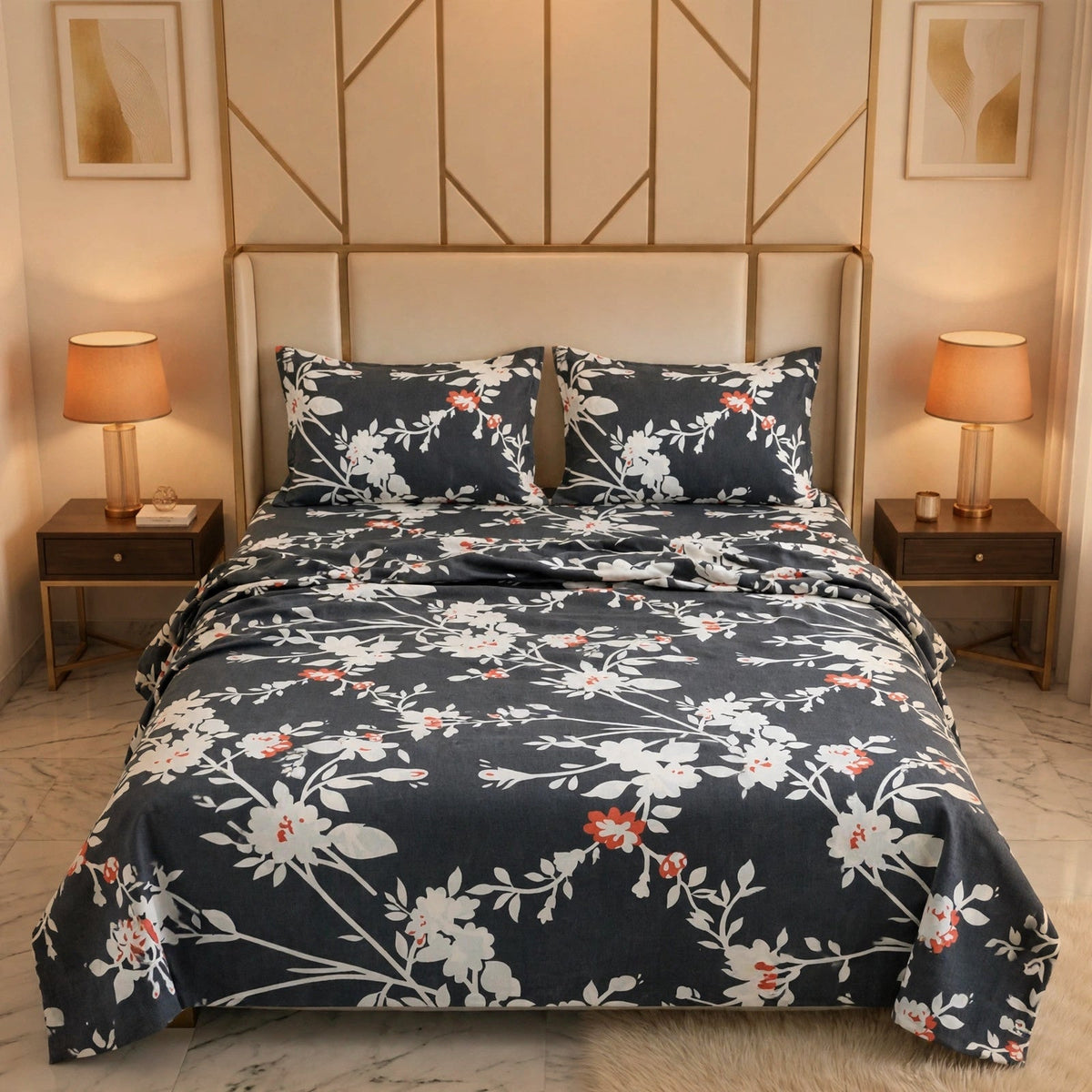 Knotco Printed Cotton Rich Bedsheet Set TC-150