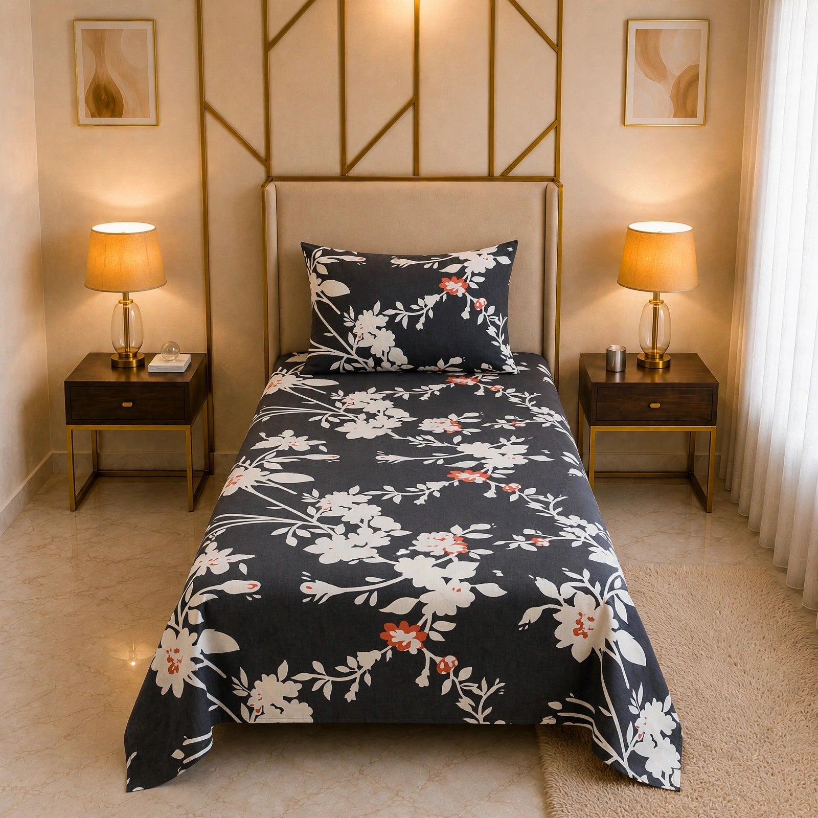 Knotco Printed Cotton Rich Bedsheet Set TC-150