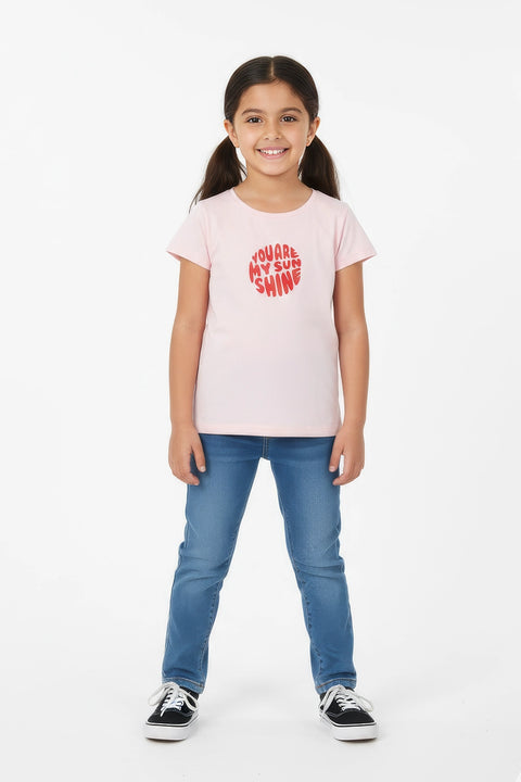 Girls Branded Graphic T-Shirt - L/Pink