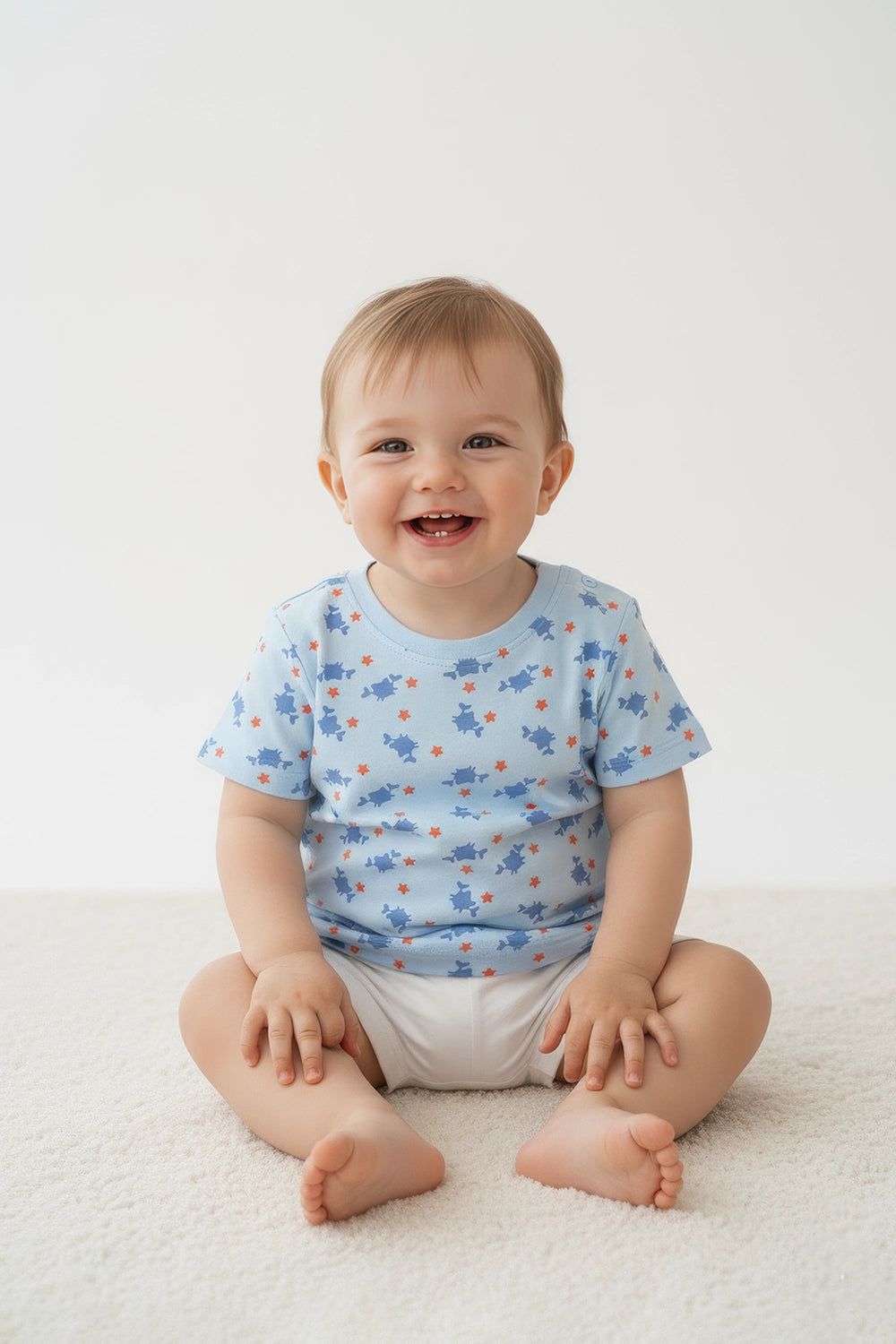 Boys Branded Graphic T-Shirt - Sky Blue