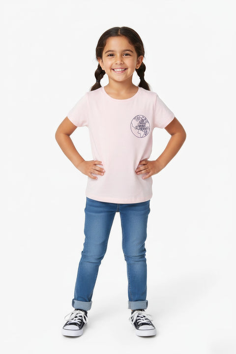 Girls Branded Graphic T-Shirt - L/Pink