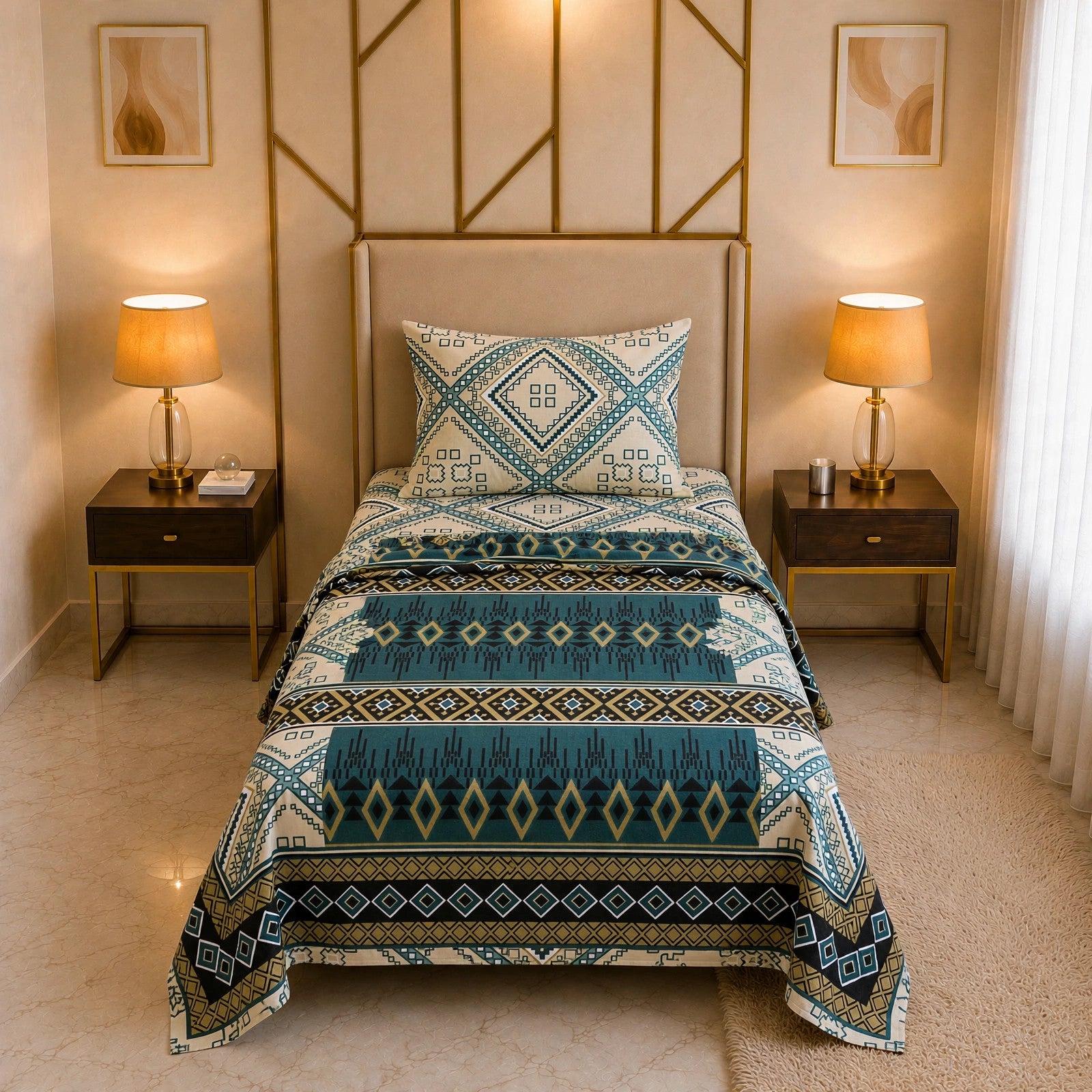 Knotco Printed Cotton Rich Bedsheet Set TC-150