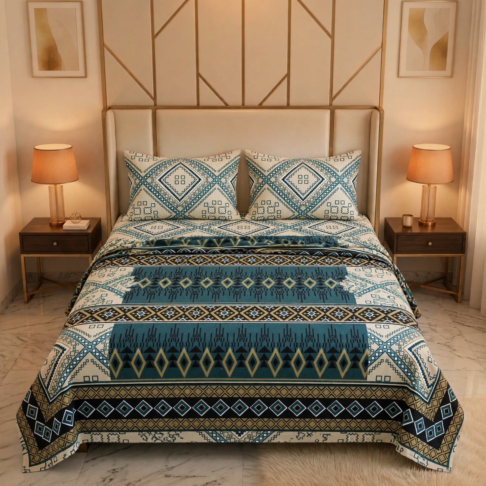 Knotco Printed Cotton Rich Bedsheet Set TC-150