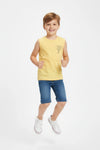 Boys Branded Graphic Sando - Yellow