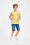 Boys Branded Graphic Sando - Yellow