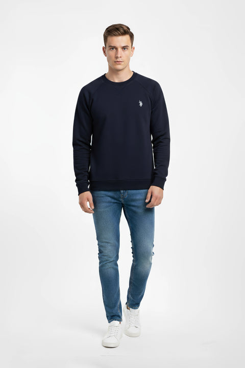 Men Branded Basic Sweatshirt - D/Blue