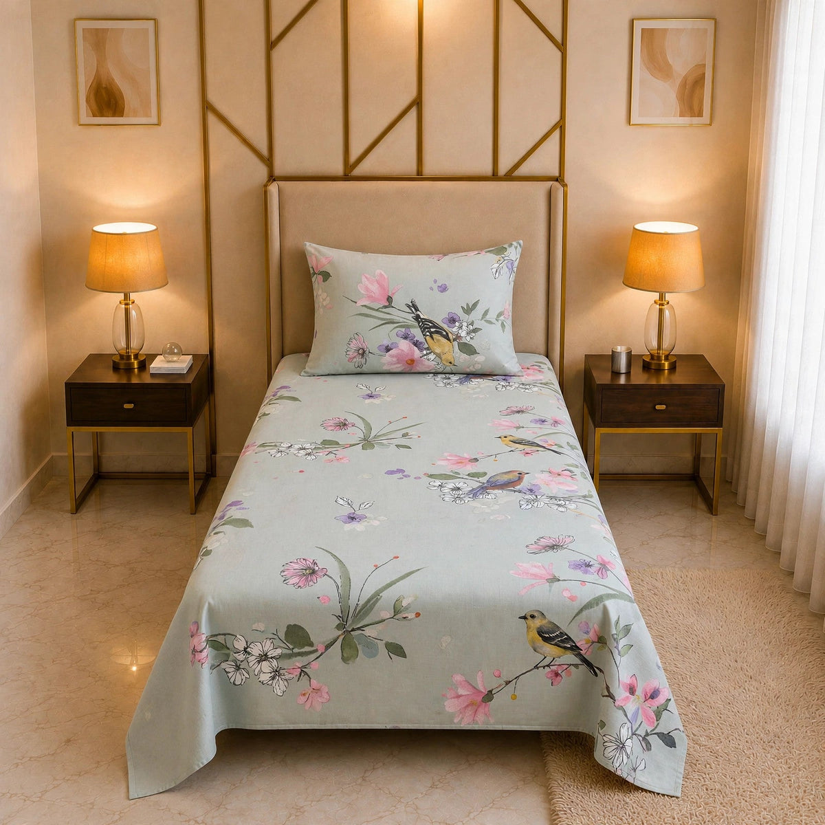 Kids Printed Cotton Rich Bedsheet Set TC-150