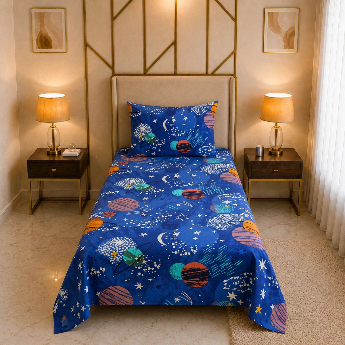 Kids Printed Cotton Rich Bedsheet Set TC-150