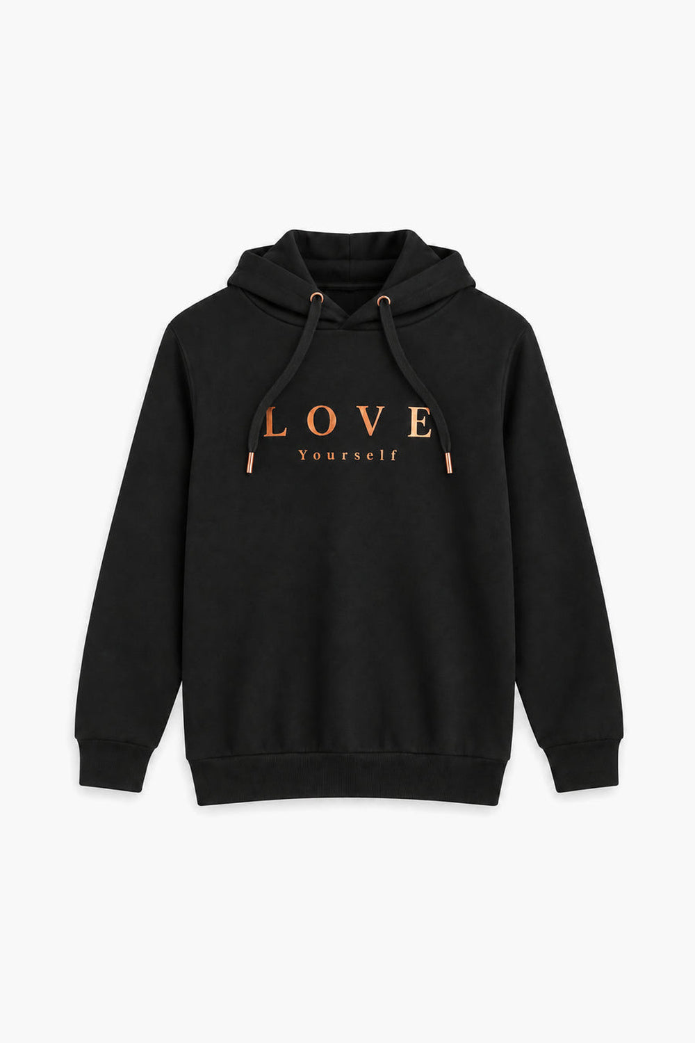 Women Branded Fleece Graphic Pullover Hoodie - Black