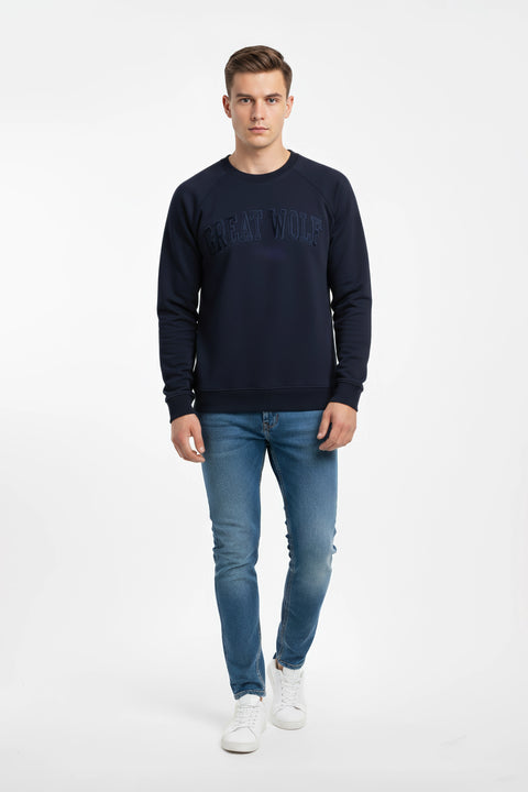 Men Branded Graphic Sweatshirt - Navy
