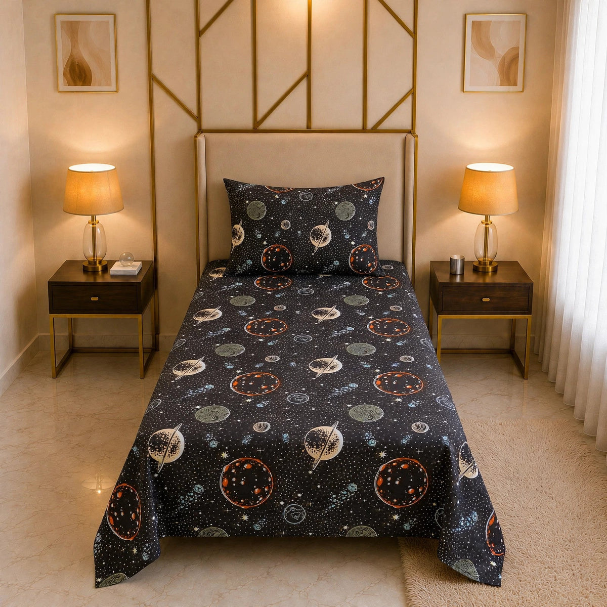 Kids Printed Cotton Rich Bedsheet Set TC-150