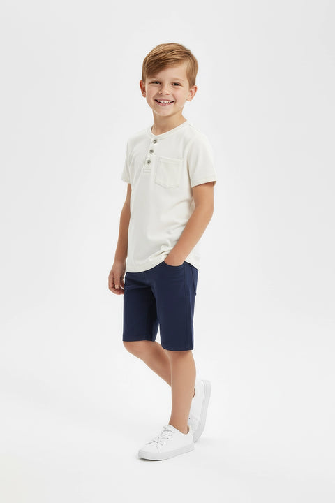 Boys Branded basic T-Shirt - Off White