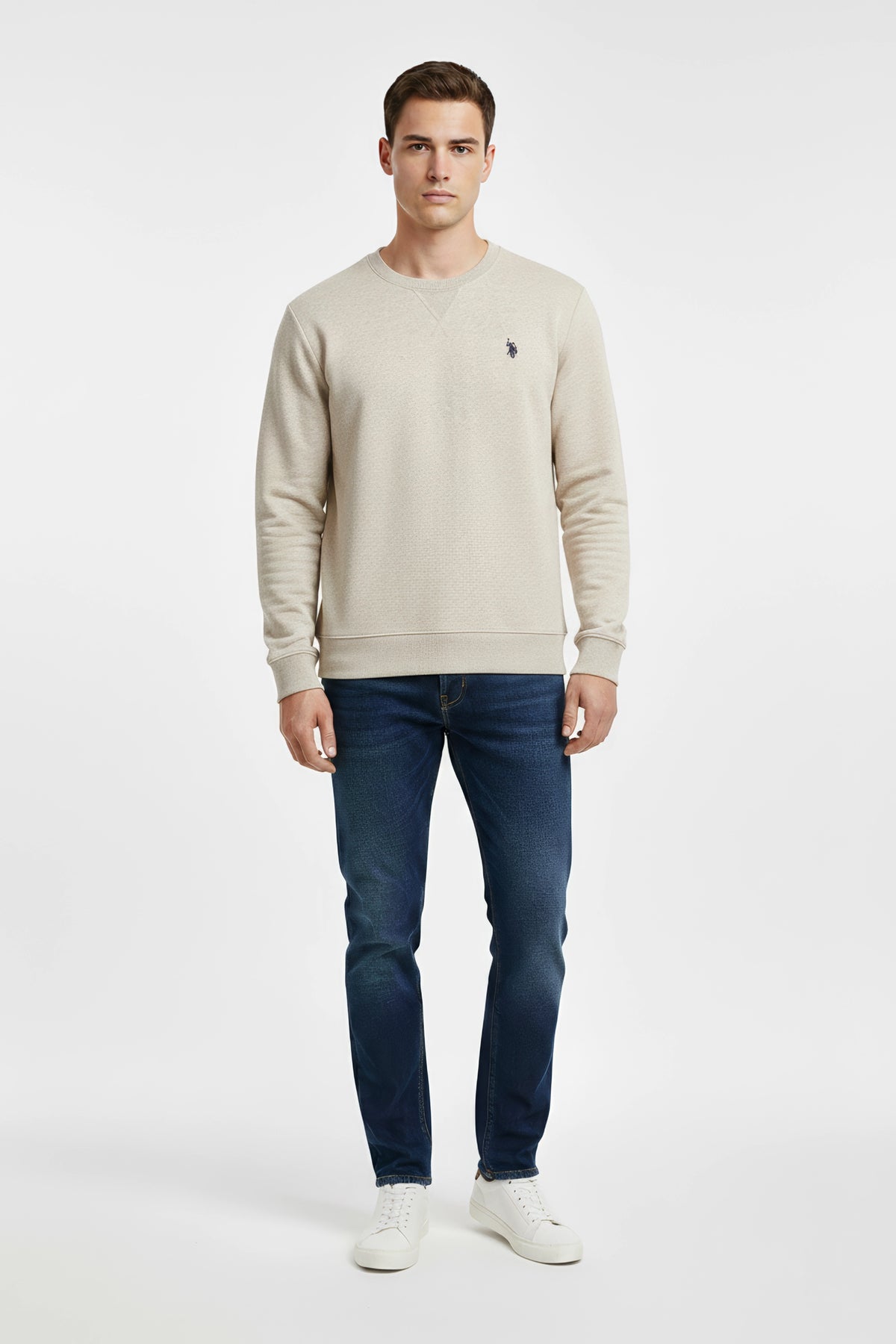 Men U.S. Polo Basic Sweatshirt - Cream