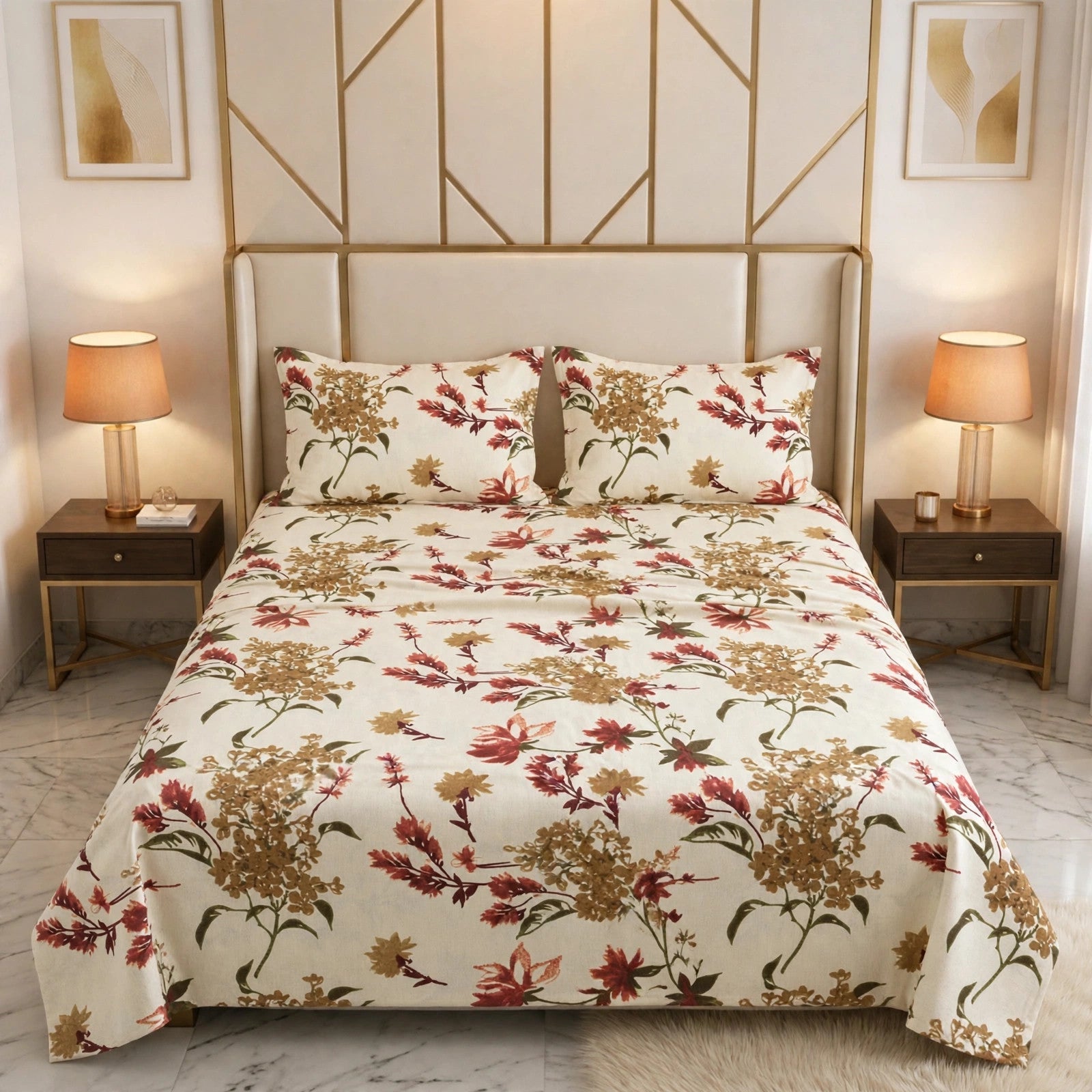 Knotco Printed Cotton Rich Bedsheet Set TC-150