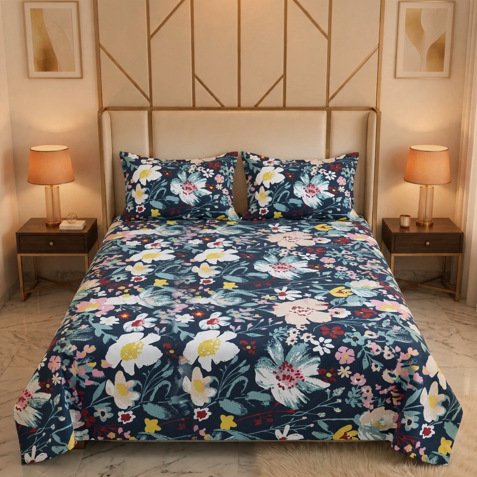 Knotco Printed Cotton Rich Bedsheet Set TC-150