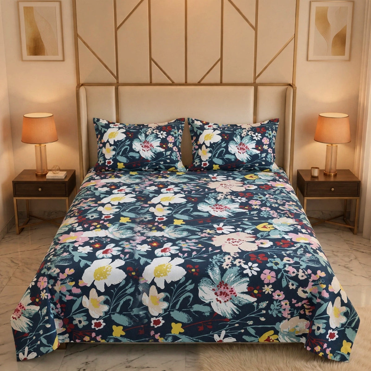 Knotco Printed Cotton Rich Bedsheet Set TC-150