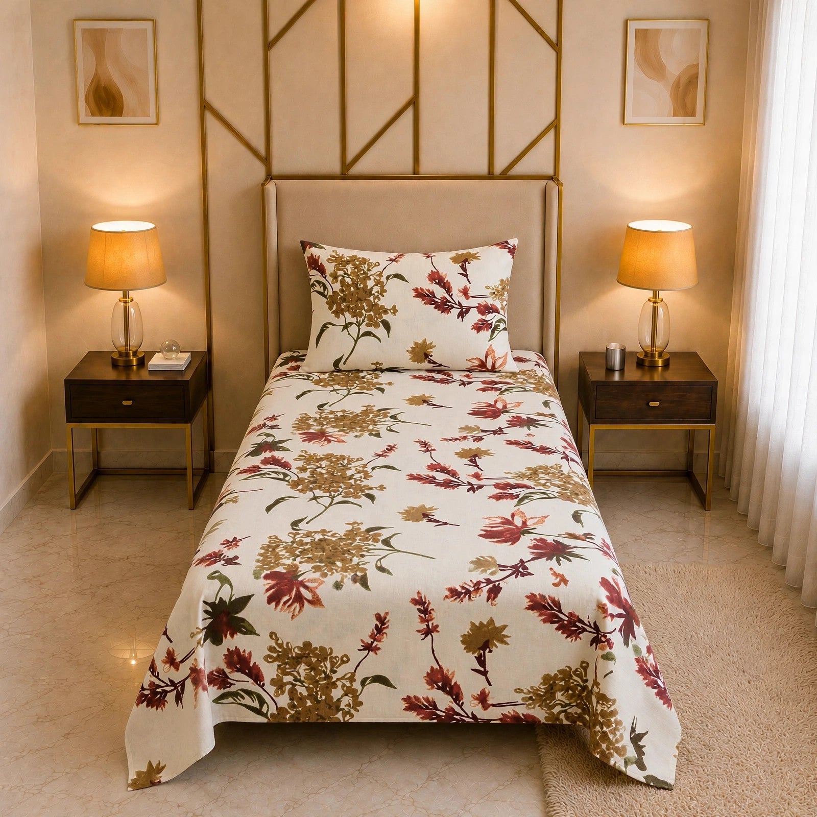 Knotco Printed Cotton Rich Bedsheet Set TC-150