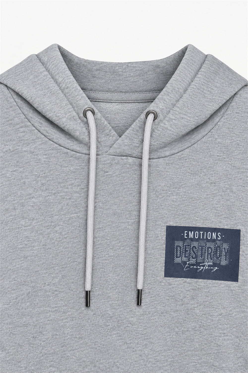 Men Branded Graphic Pullover Hoodie - Grey