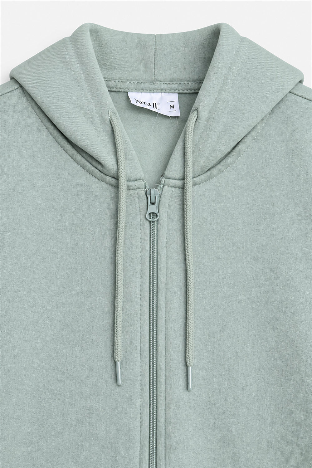 Men Branded Graphic Zipper Hoodie - L/Green